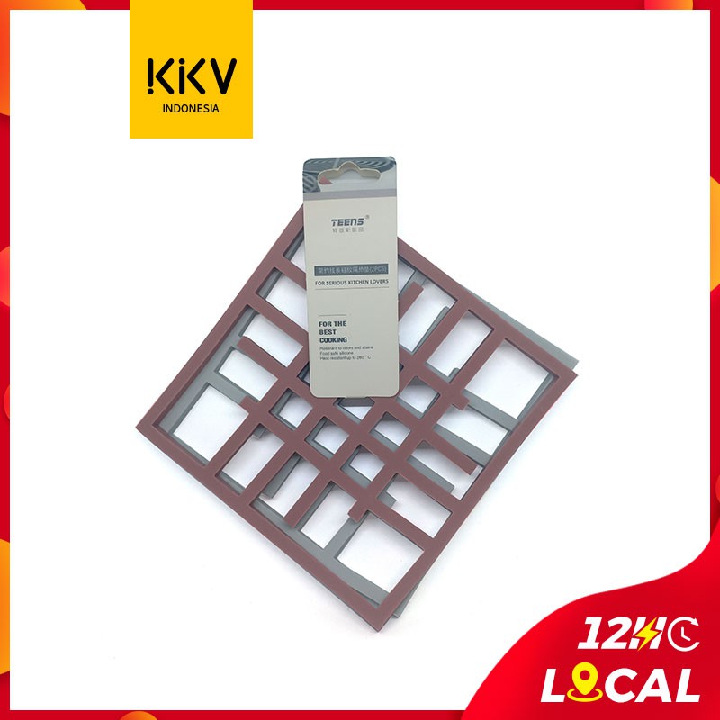 Teens · Simple line silicone heat resistant mat 2 pieces (grey / pink)-kkonline