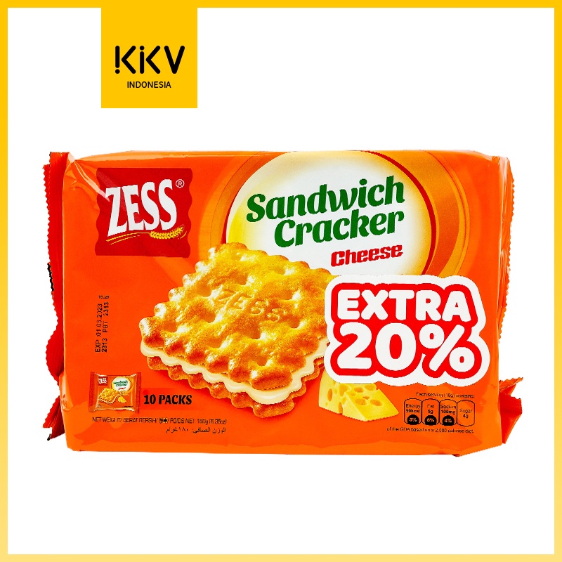 Zess Cracker Sandwich Keju 180 gr Zess Roti Kering Keju Cemilan