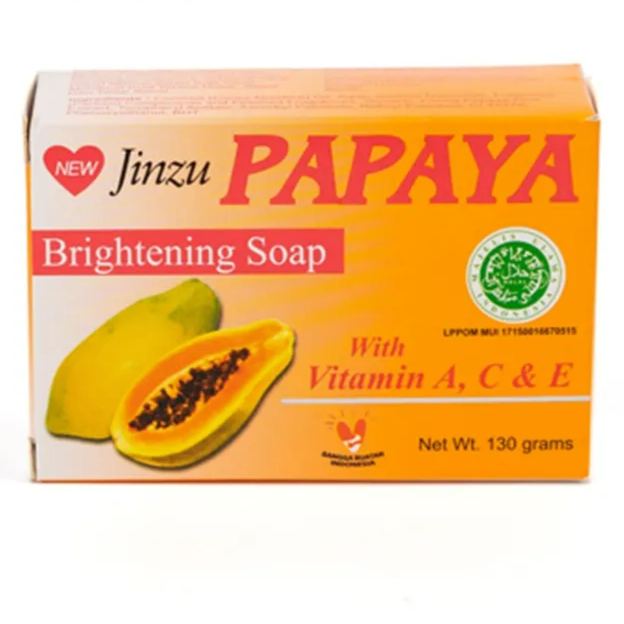 Jinzu Bar Soap Papaya Brightening 130 gr / Sabun / Sabun Batang / Pembersih Tubuh-kkonline