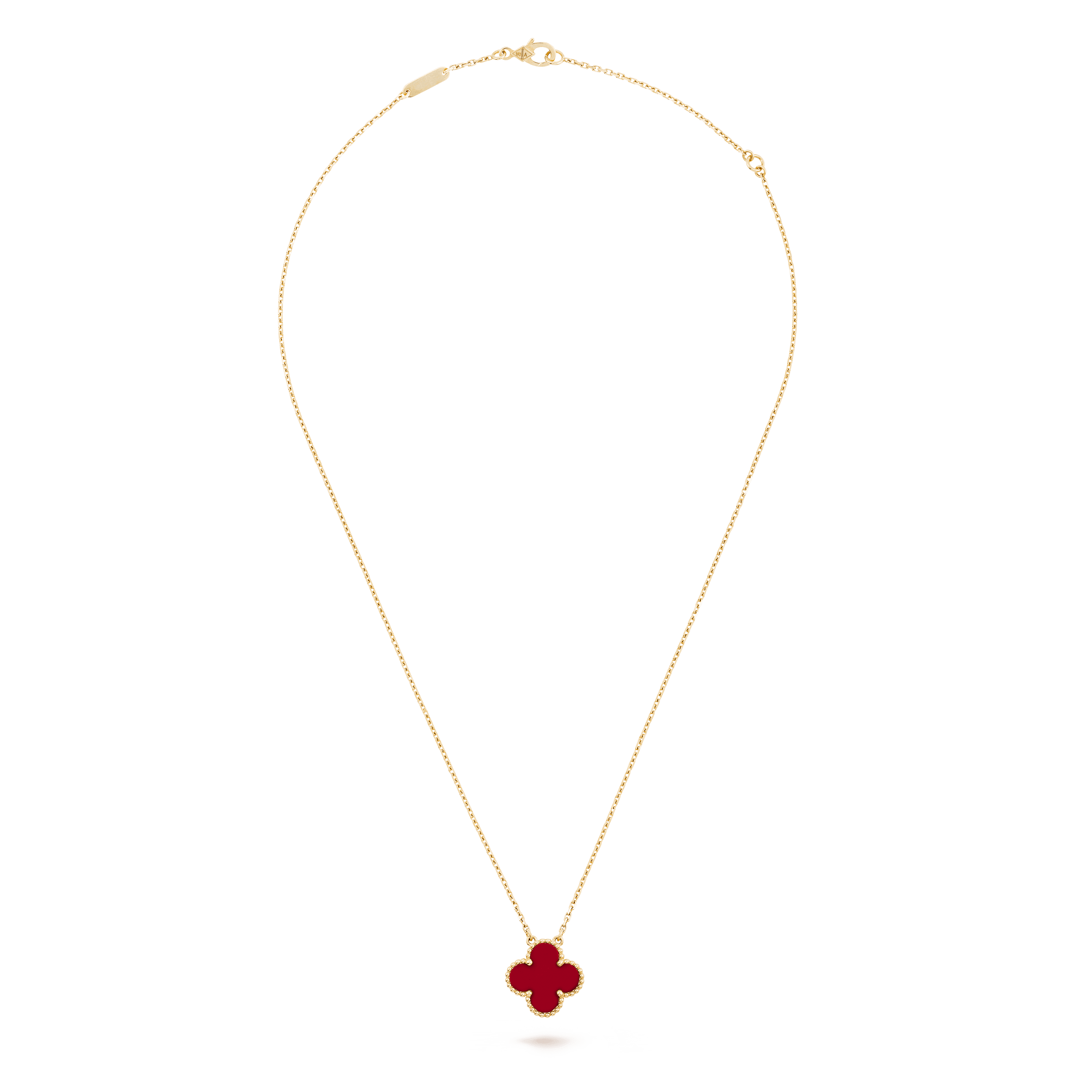 ヴィンテージ アルハンブラ ペンダント, イエローゴールド, カーネリアン:  1 石, Front, Jewelry Pendent