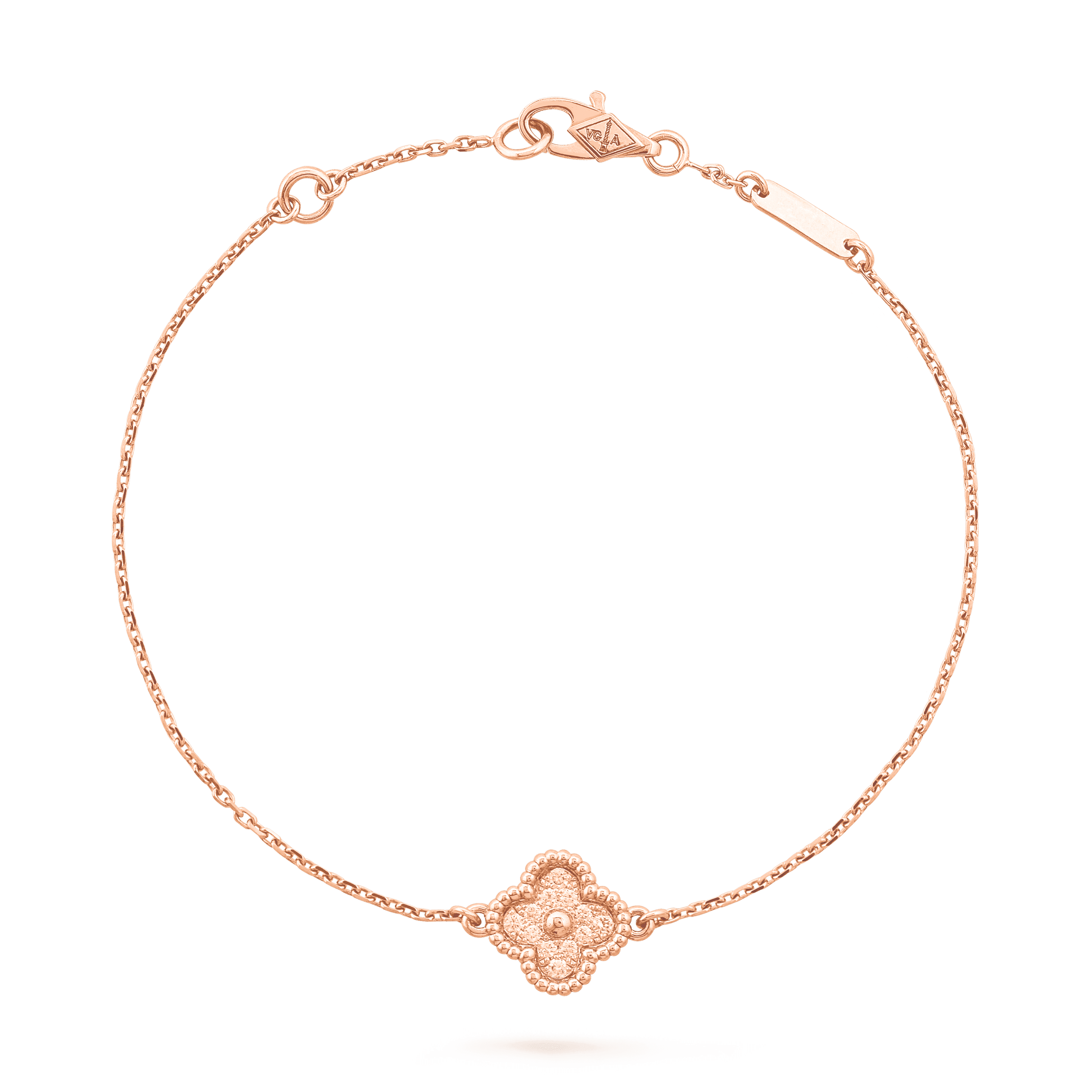 スウィート アルハンブラ ブレスレット, ローズ ゴールド, Front, Jewelry Bracelet