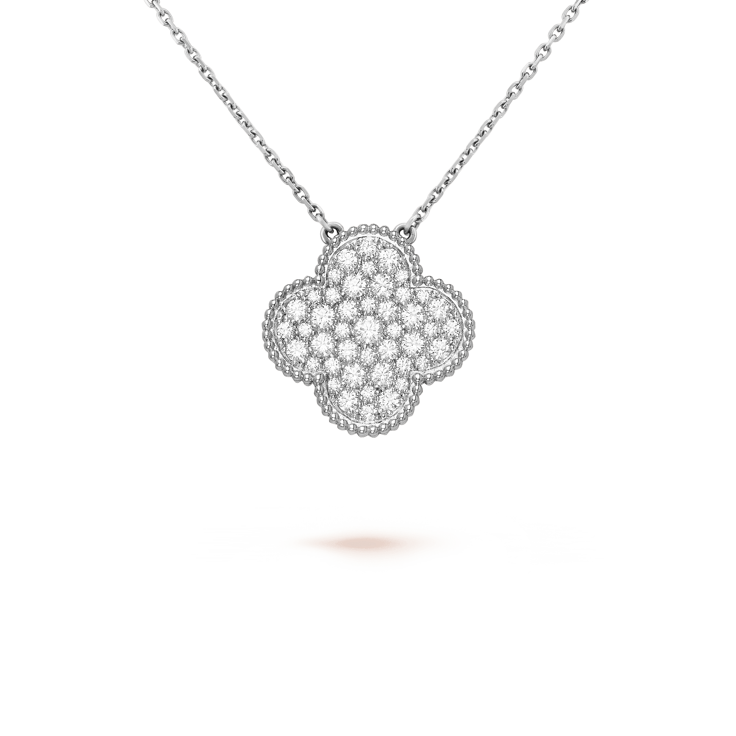 マジック アルハンブラ ペンダント, ホワイトゴールド, ダイヤモンド:  45 石,  2.45 カラット, Detail, Jewelry Pendent