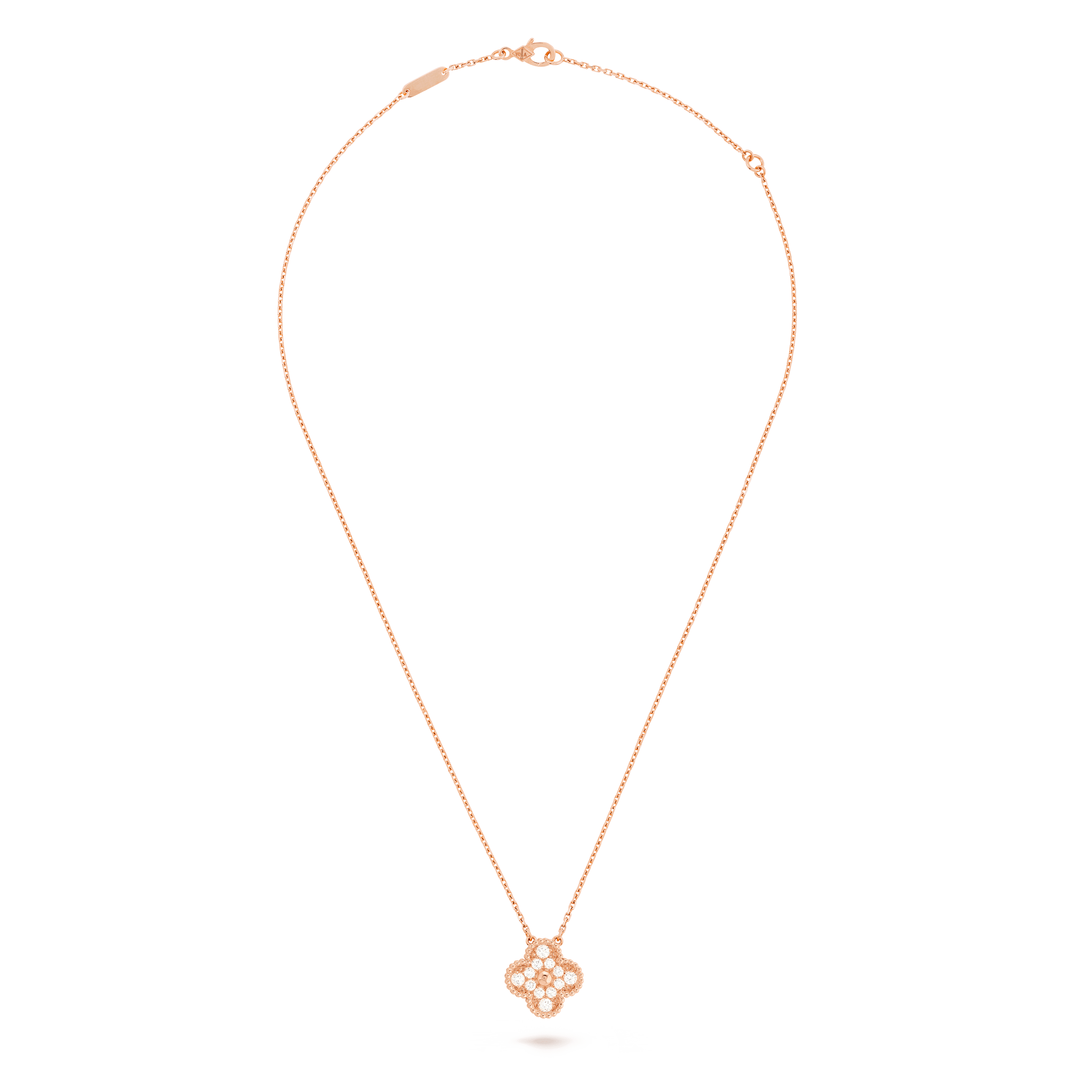 ヴィンテージ アルハンブラ ペンダント, ローズ ゴールド, ダイヤモンド:  12 石,  0.48 カラット, Front, Jewelry Pendent