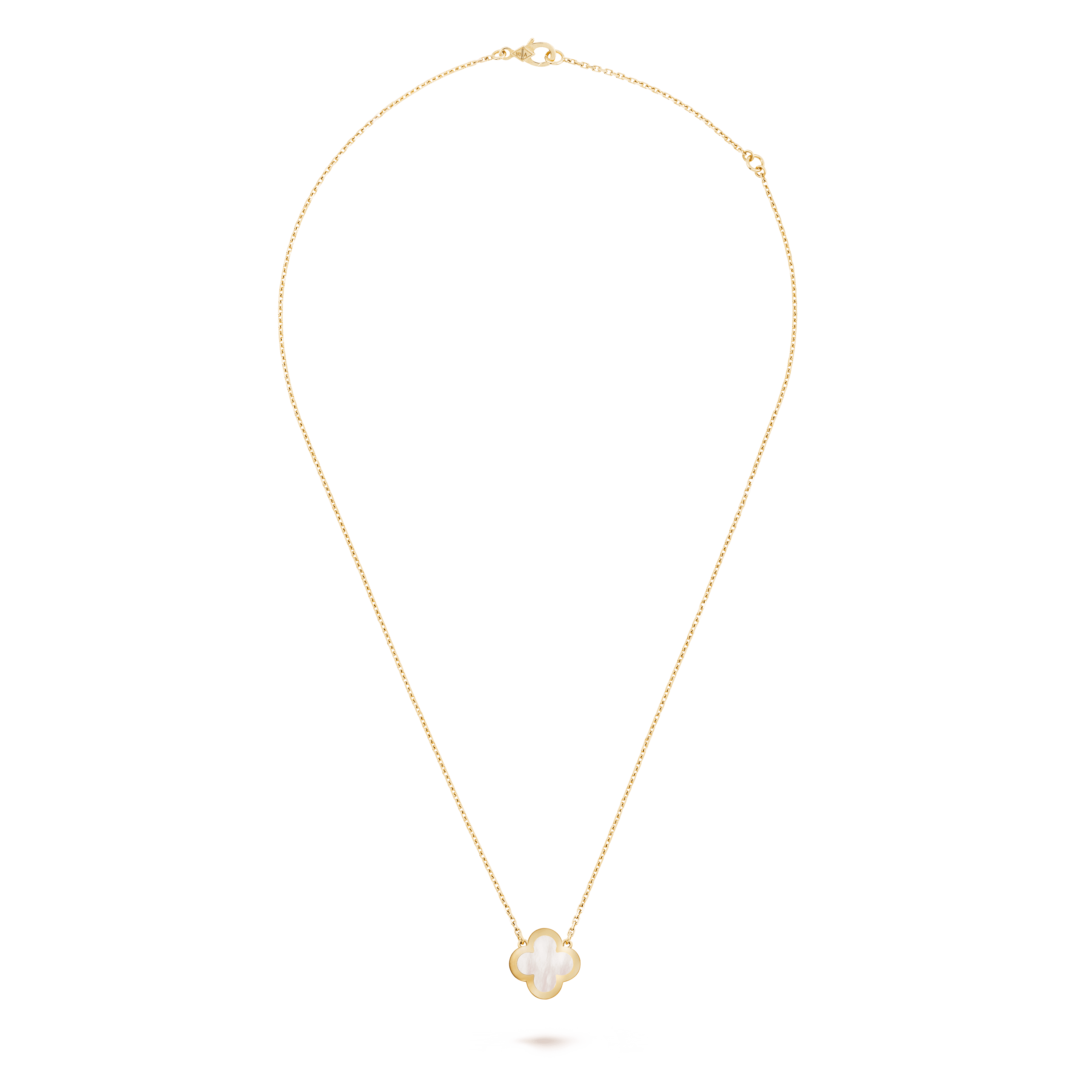 ピュア アルハンブラ ペンダント, イエローゴールド, マザー オブ パール:  1 石, Front, Jewelry Pendent