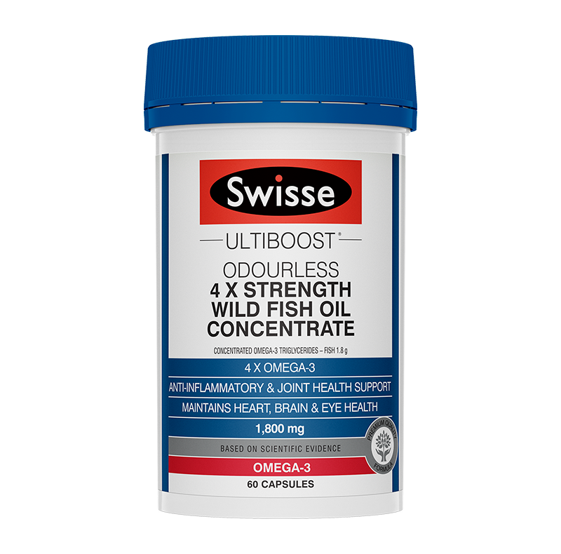 Swisse Ultiboost 4x Strength Wild Fish Oil Concentrate 60 Capsules