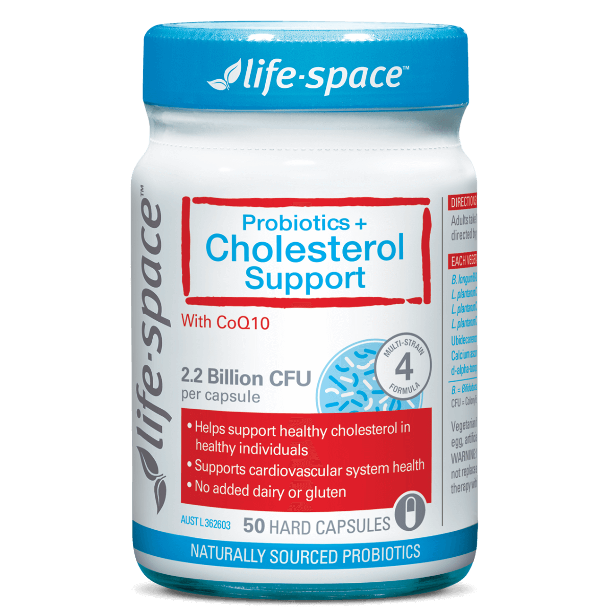 Life Space Probiotics+ Cholesterol Support 50 Capsules