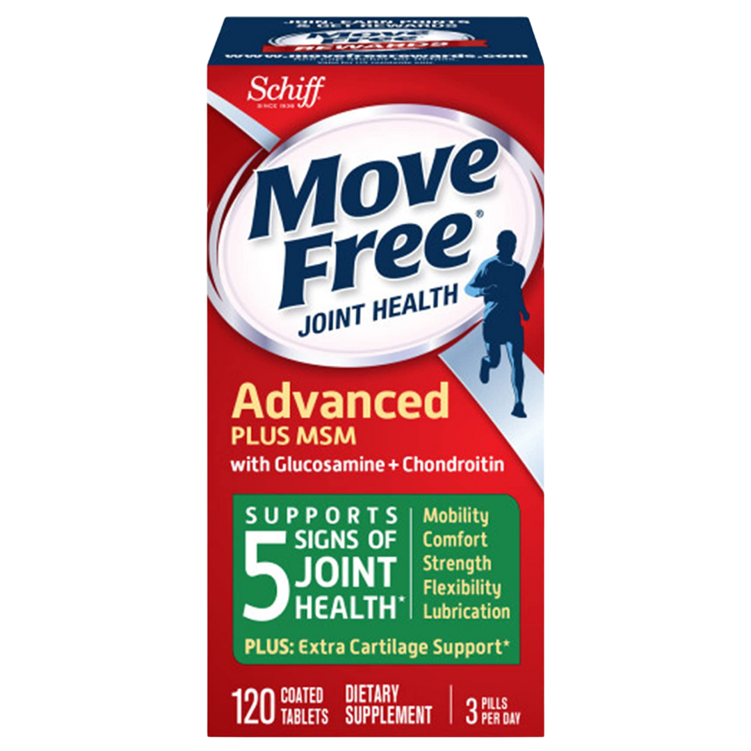 Schiff Move Free Advanced + MSM with Glucosamine + Chondroitin 120 Tablets
