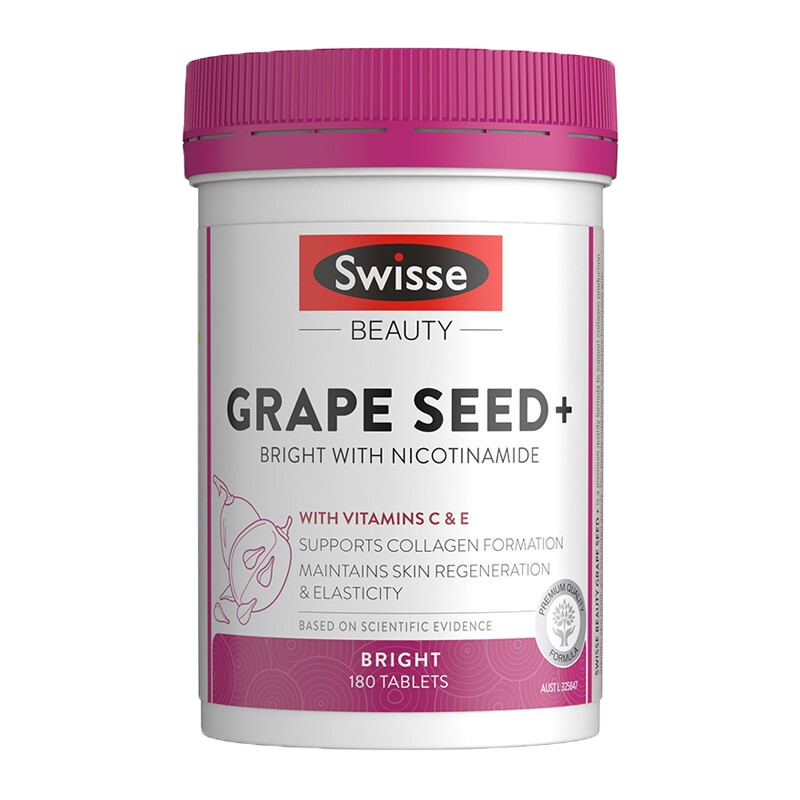 Swisse Beauty Grape Seed+ Bright with Nicotinamide 180 Tablets