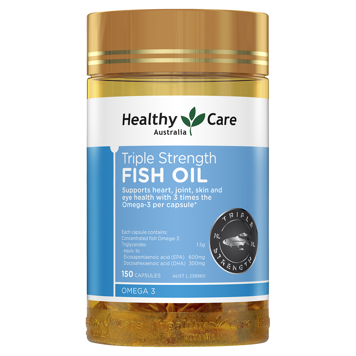 Healthy Care Triple Strength Fish Oil 150 Softgel Capsules