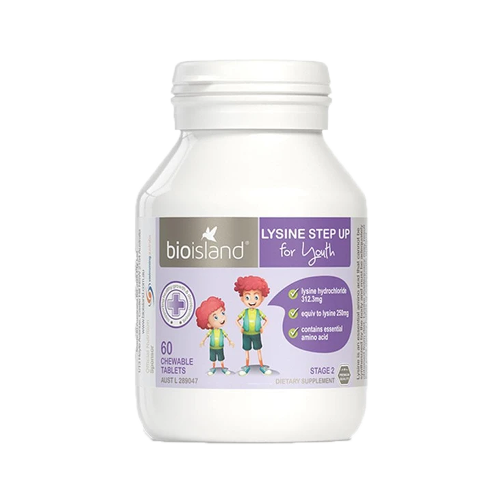 Bio Island Lysine Step-Up For Youth 60 Chewable Tablets