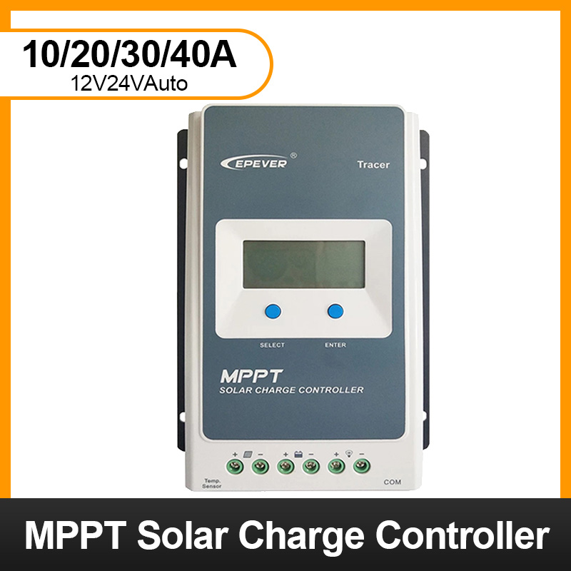 EASUN POWER Solar Charger Controller Easunpower MPPT 10A Black Light LCD Solar Panel Regulator for 12V 24V Lead Acid Lithium-ion Batteries