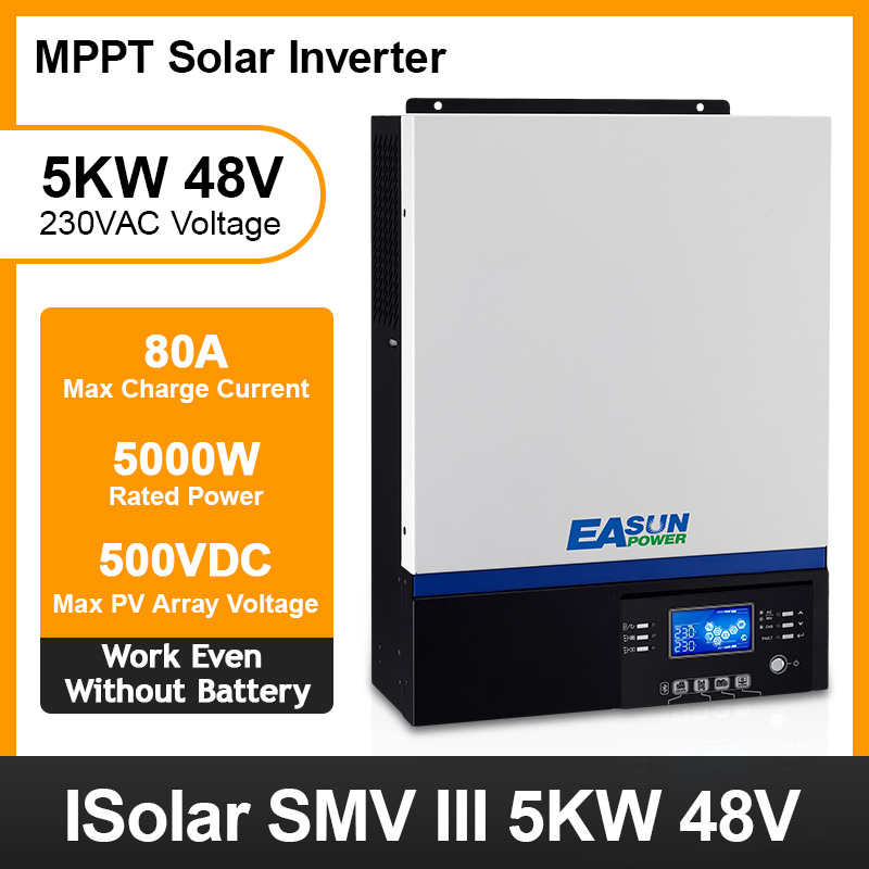EASUN POWER USB Bluetooth 5000W Inverter 500Vdc PV Input 230Vac 48V 80A All in one MPPT Solar Charger Support Mobile Monitoring LCD Control  AU in Stock