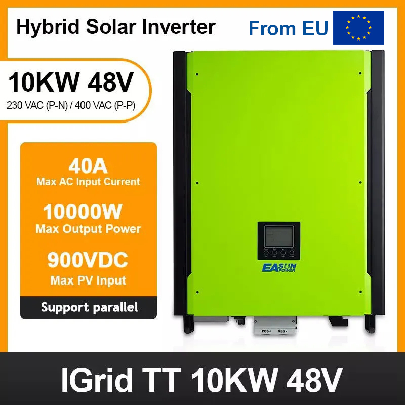 Easun Power 10KW 3 Phase Hybrid Solar Inverter 48V Double MPPT Controller-Easun Power Factory Store