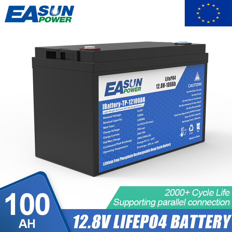 Easun Power 12V 100AH Lifepo4 Battery Grade A Cell +2000 Cycle Life Tax Free 