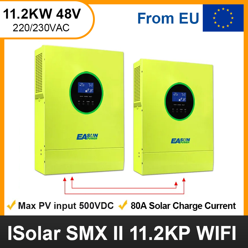 EASUN 11200W Solar Inverter MPPT Pure Sine Wave 500VDC 60A Solar Charge Controller 48V 220V 50Hz/60Hz Off Grid Inverter With WiFi From EU