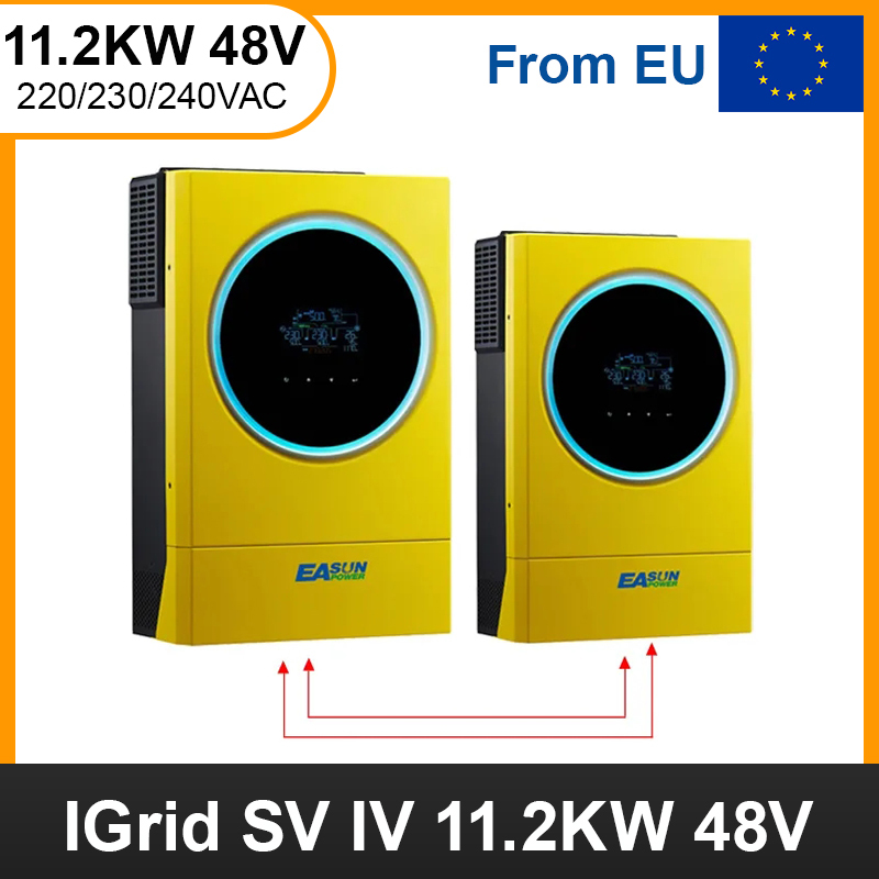 EASUN Hybrid Solar Inverter 11.2KW 230vac MPPT 120A Solar Charger PV Input 6000W 450vdc LED Ring Lights Touchable Button Ship From EU-Easun Power Factory Store