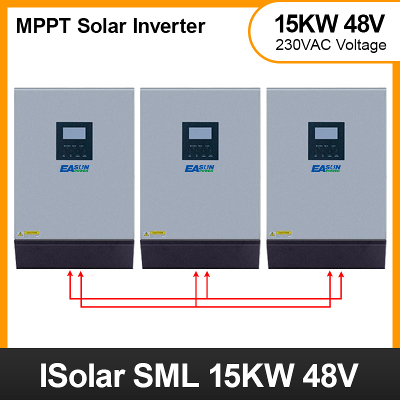 EASUN 15KVA Solar Inverter 48V 230V Pure Sine Wave Hybrid Inverter Built-in 60A MPPT off-Grid Solar Controller Battery Charger 1 phase& 3 phase