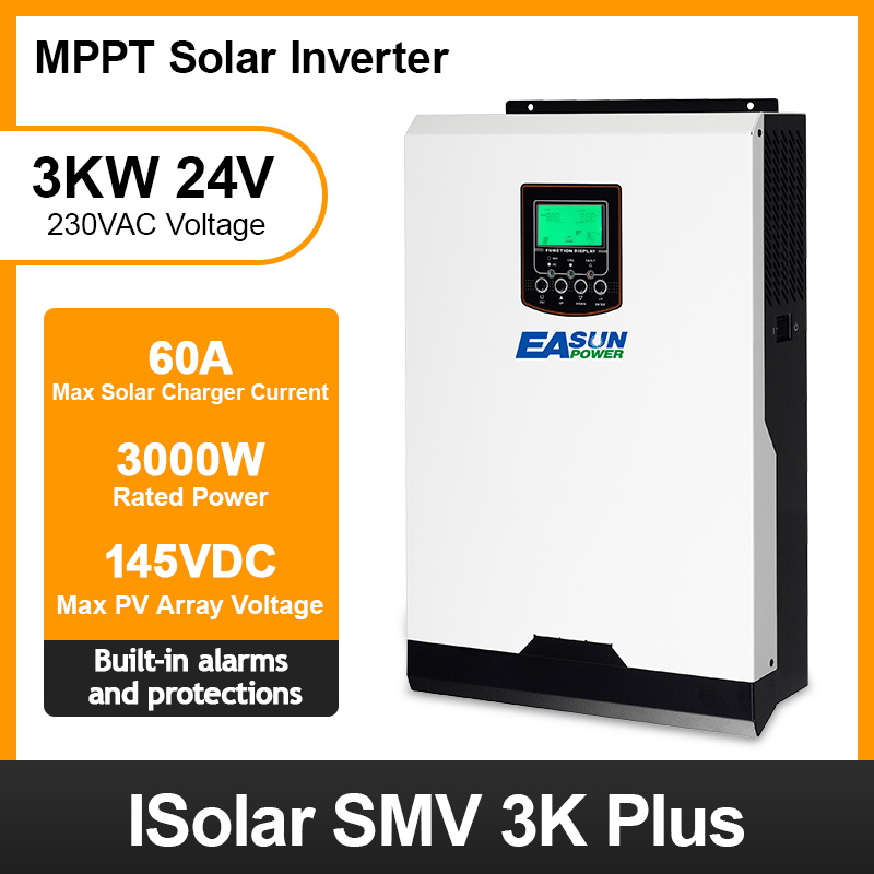 Easun Power MPPT Solar Inverter 3000W 24V 220V 60A MPPT Off Grid Inverter Solar Charger 60A