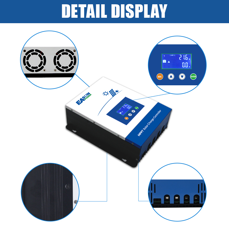 Easun 80A 100A MPPT Solar Charge Controlller 12V 24V 48V Auto Battery
