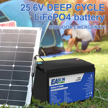 Easun 24V 100AH Lifepo4 Battery Built-in BMS Grade A Cell No Tax For Home Storage