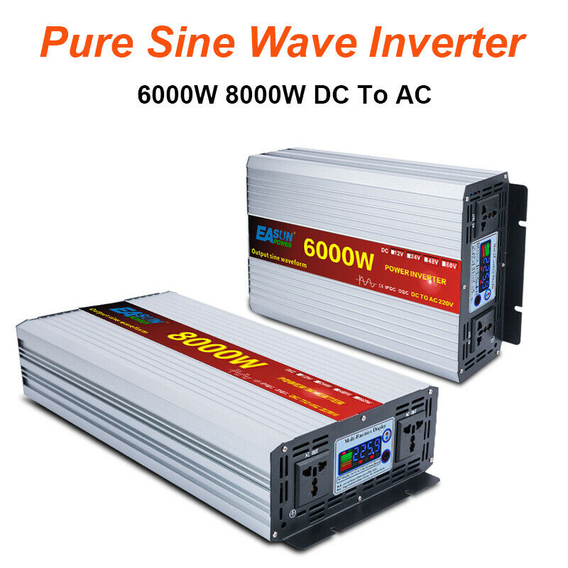 8000W Pure Sine Wave Solar Power Inverter | DC 12V / 24V / 48V To AC 110V –  120V / 220V – 230V 50Hz / 60Hz