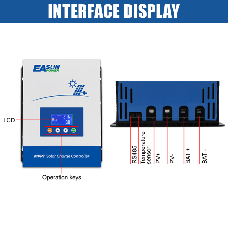 Easun 80A 100A MPPT Solar Charge Controlller 12V 24V 48V Auto Battery