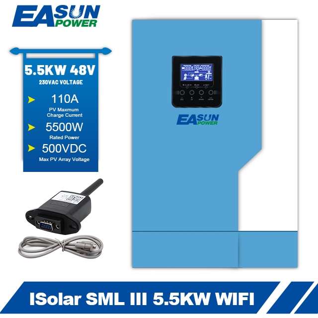 Off Grid Solar Inverter Factory OEM 5.5KW Single Phase with MPPT Charger WIFI Monitor