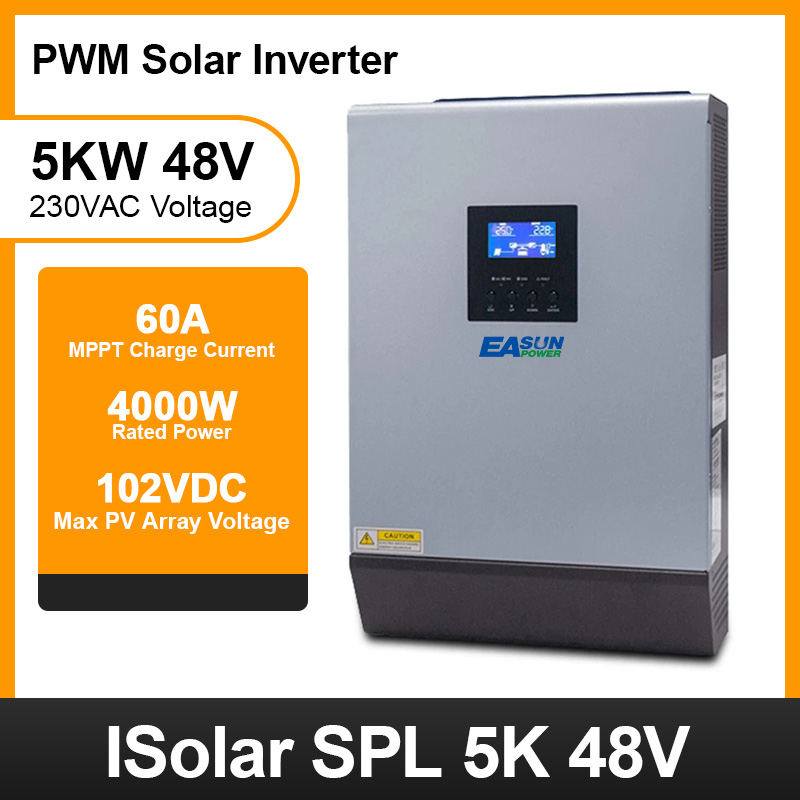 EASUN POWER 5KVA 4000W Solar  Inverter Pure Sine Wave 220VAC Output Solar Inverter Built-in PWM 48V 50A Solar Charge Controller AU in Stock