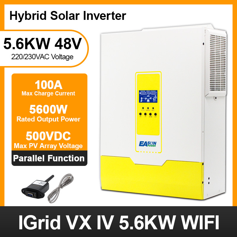 From EU EASUN POWER Solar Inverter 5.6KW 450Vdc PV 100A MPPT Parallel 