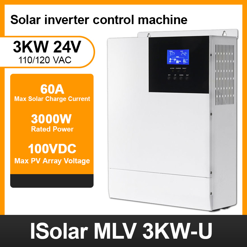 Easun Power  MPPT 3KW 110VAC/120VAC Off-Grid Solar Inverter 24V Pure Sine Wave Inverter 100A