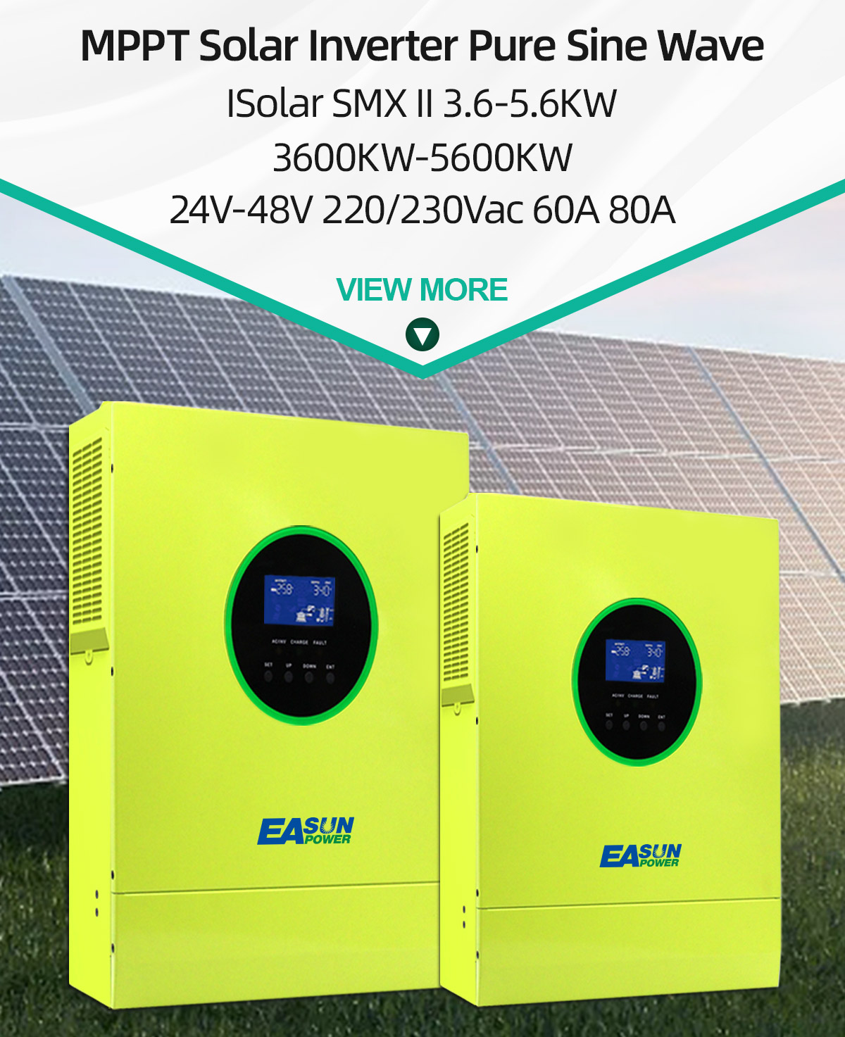 Hybrid-Solar-Wechselrichter 4200W, 24V DC, 120A MPPT Solar-Ladegerät