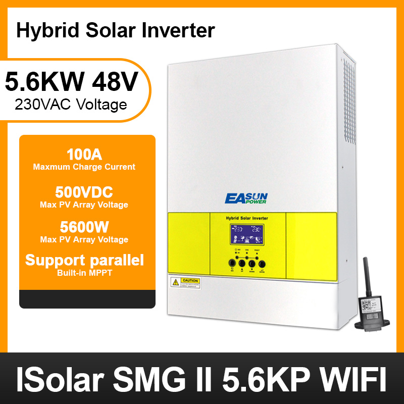 EASUN POWER 5.6KW Soalr Inverter PV input 500Vdc 5500W Power MPPT 100A Charger 220VAC 48VDC Pure Sine Wave inverter With WiFI