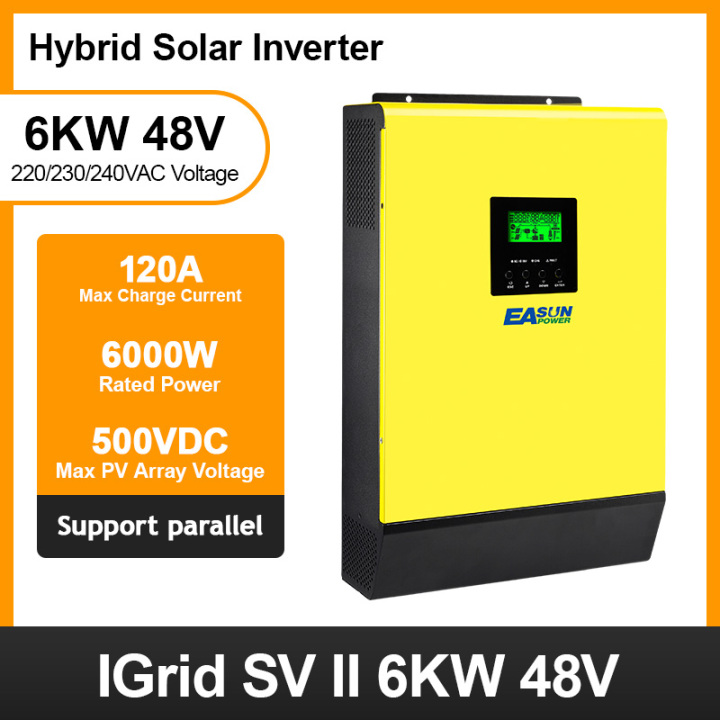 Hybrid Solar Inverter 48v 220v 230vac Grid Tied Infinisolar 6kw Mppt Easun Power Factory