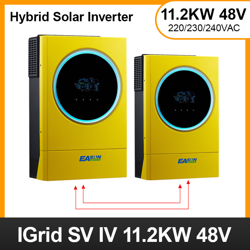 EASUN Hybrid Solar Inverter 11.2KW 230vac MPPT 120A Solar Charger PV Input 6000W 450vdc LED Ring Lights Touchable Button Ship From EU