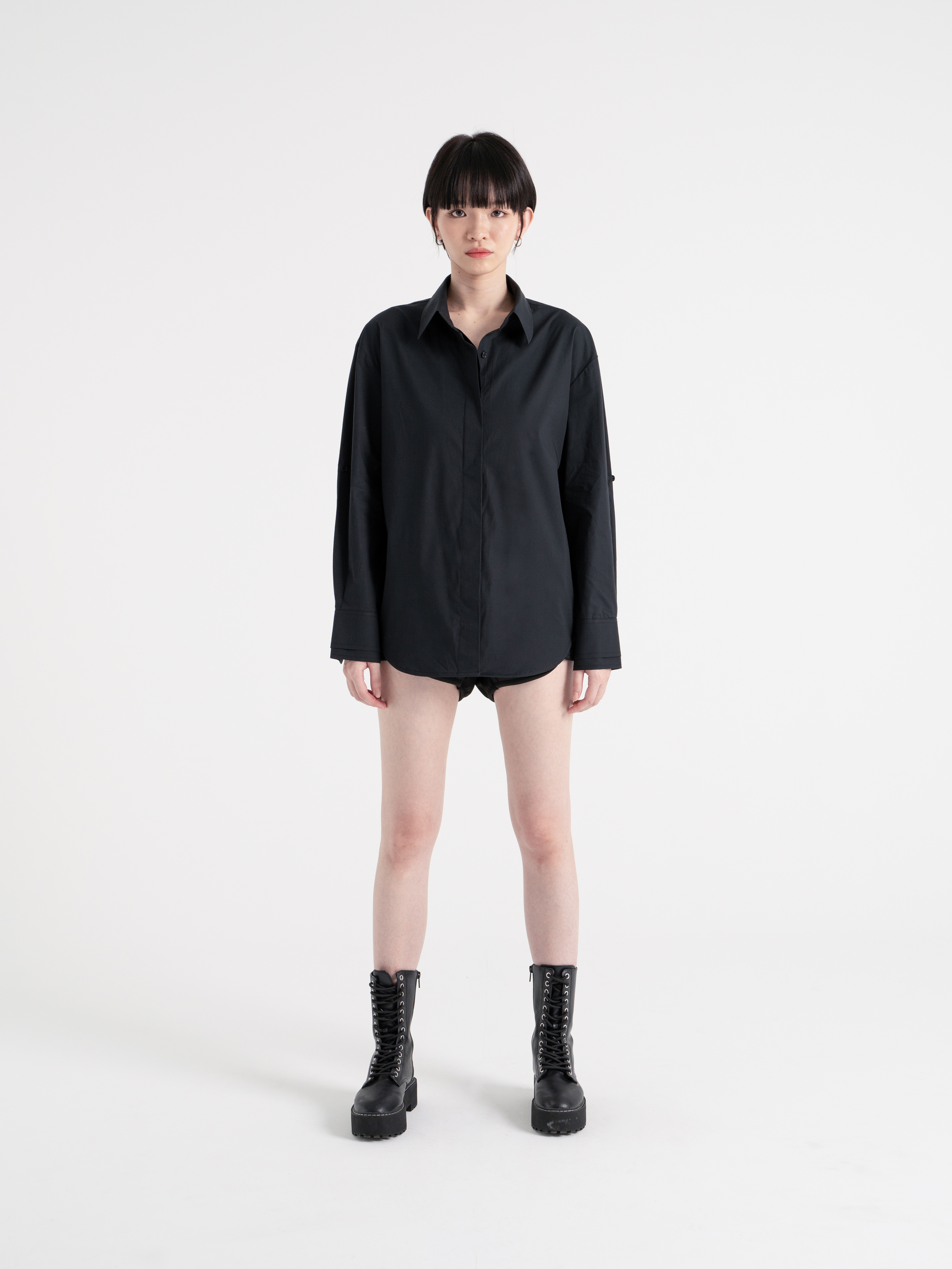 Neucvr Classic - Button Up Boyfriend Shirt (Black)