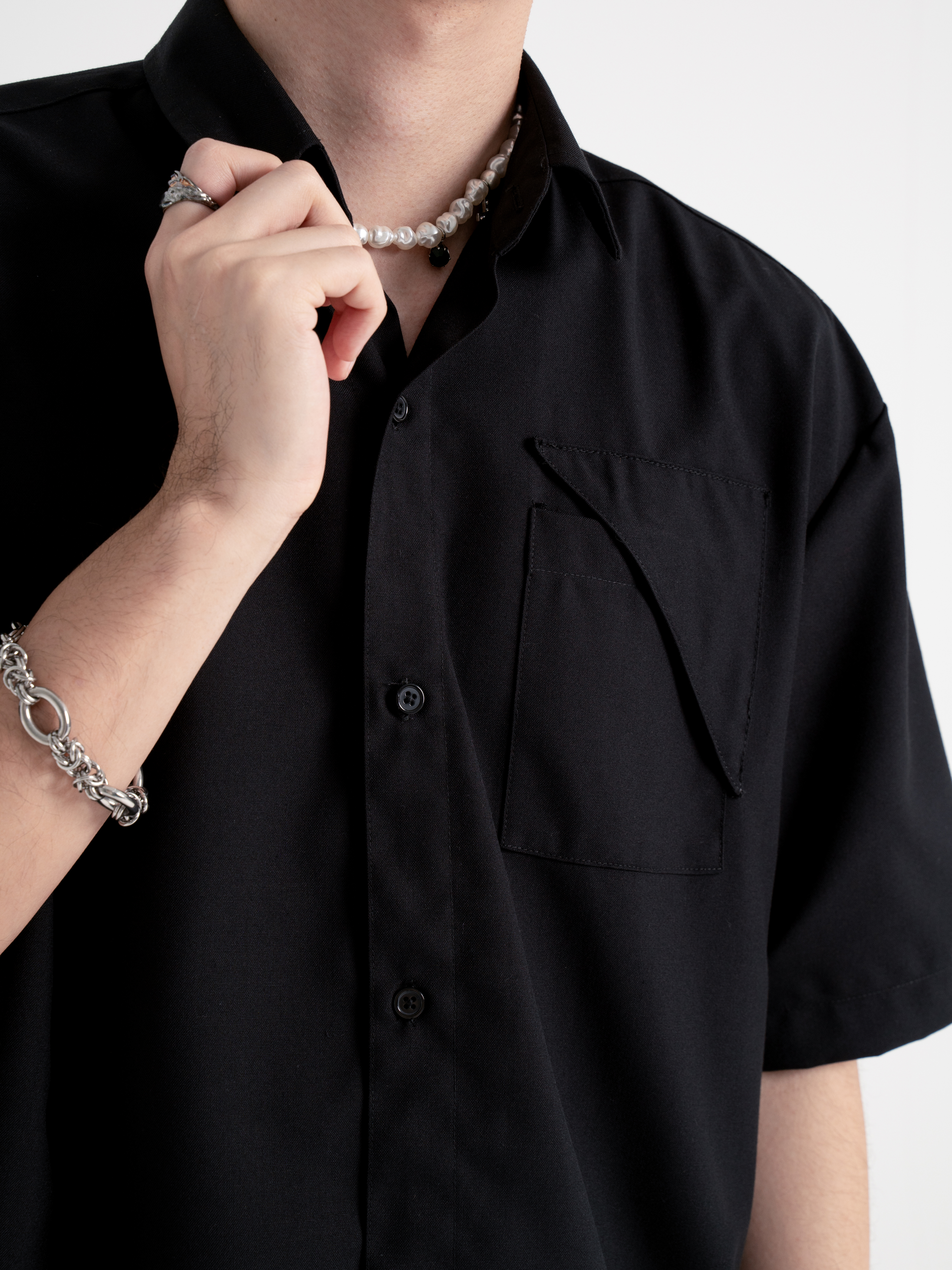 Neucvr Classic - Irregular Pocket Shirt (Black)