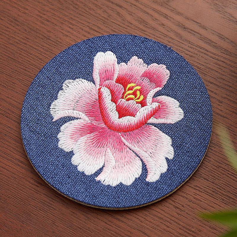 中華風刺繍コースター