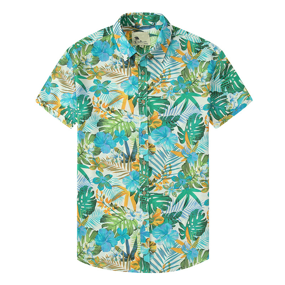 Reemelody Summer new casual lapel printed shirt