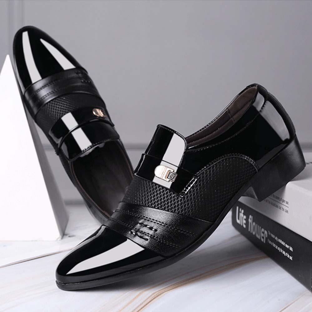 Reemelody Men's casual shoes business leather shoes