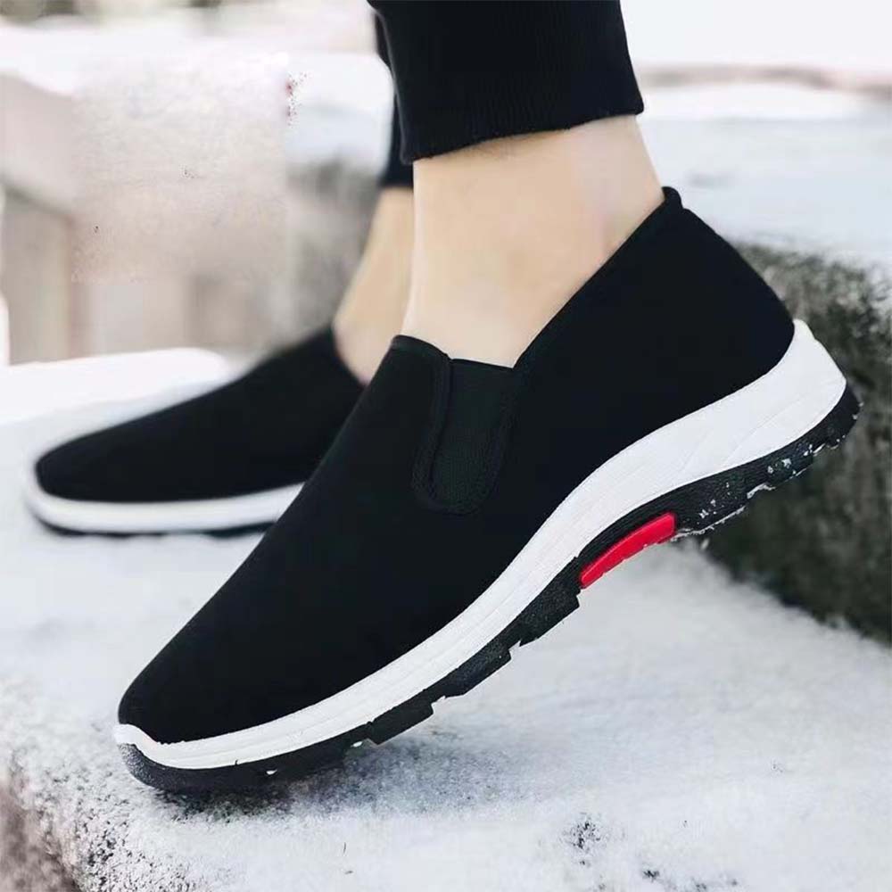 Reemelody New fleece thickened slip-on work shoes casual and comfortable single shoes