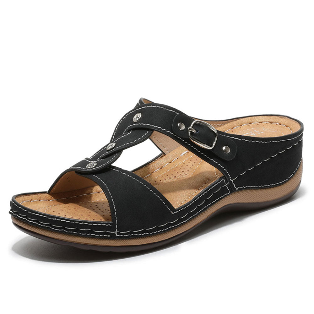 Summer new wedge rivet sandals slippers