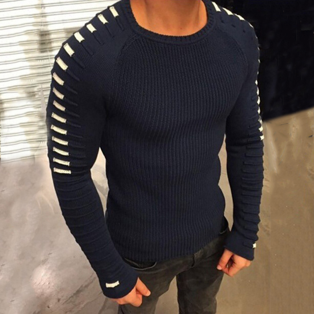 Reemelody™ Men's Knit Crew Neck Long Sleeve Sweater