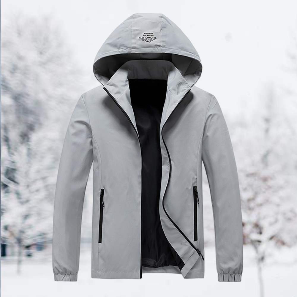 Reemelody Men's Casual Outdoor Jacket With Detachable Hood