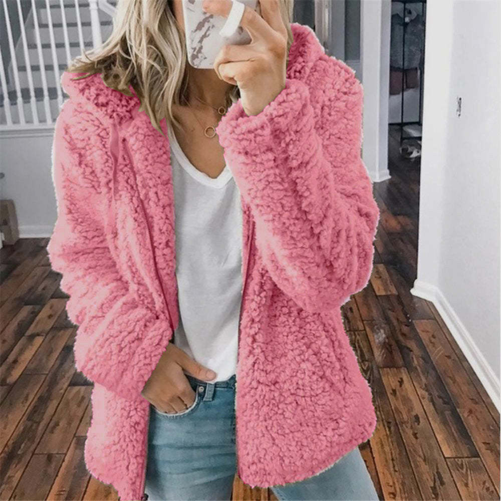 Reemelody Women's fashion solid color winter warm coat