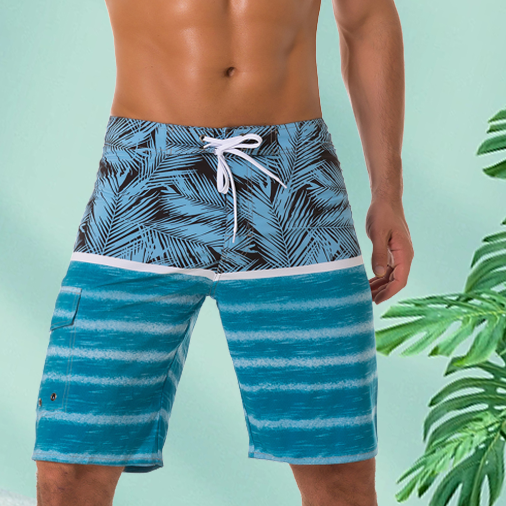Reemelody™ Striped surf print men's casual beach pants