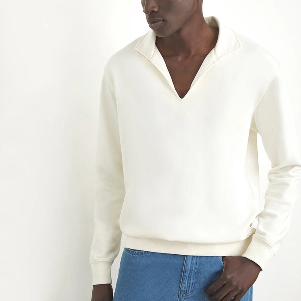 Reemelody™ Fashion New Men's Loose V Neck Lapel Casual Sweatshirt