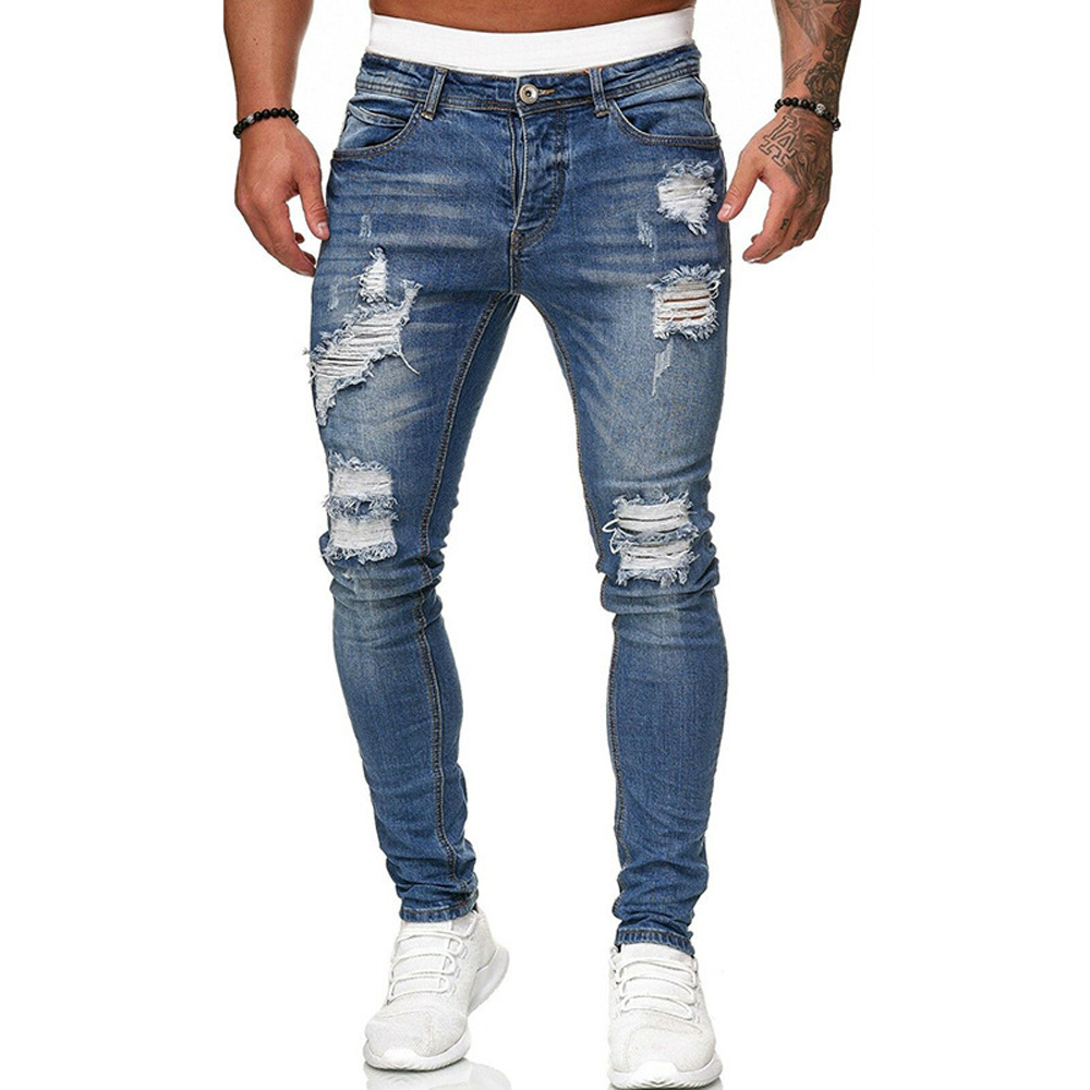 Reemelody™ New fashion men's casual small foot ripped jeans