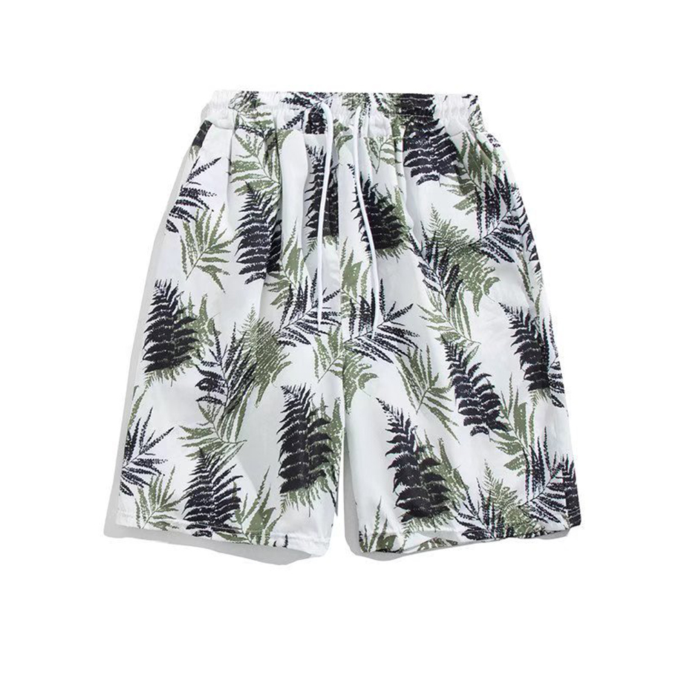 Reemelody™ Men's beach shorts with leaf print