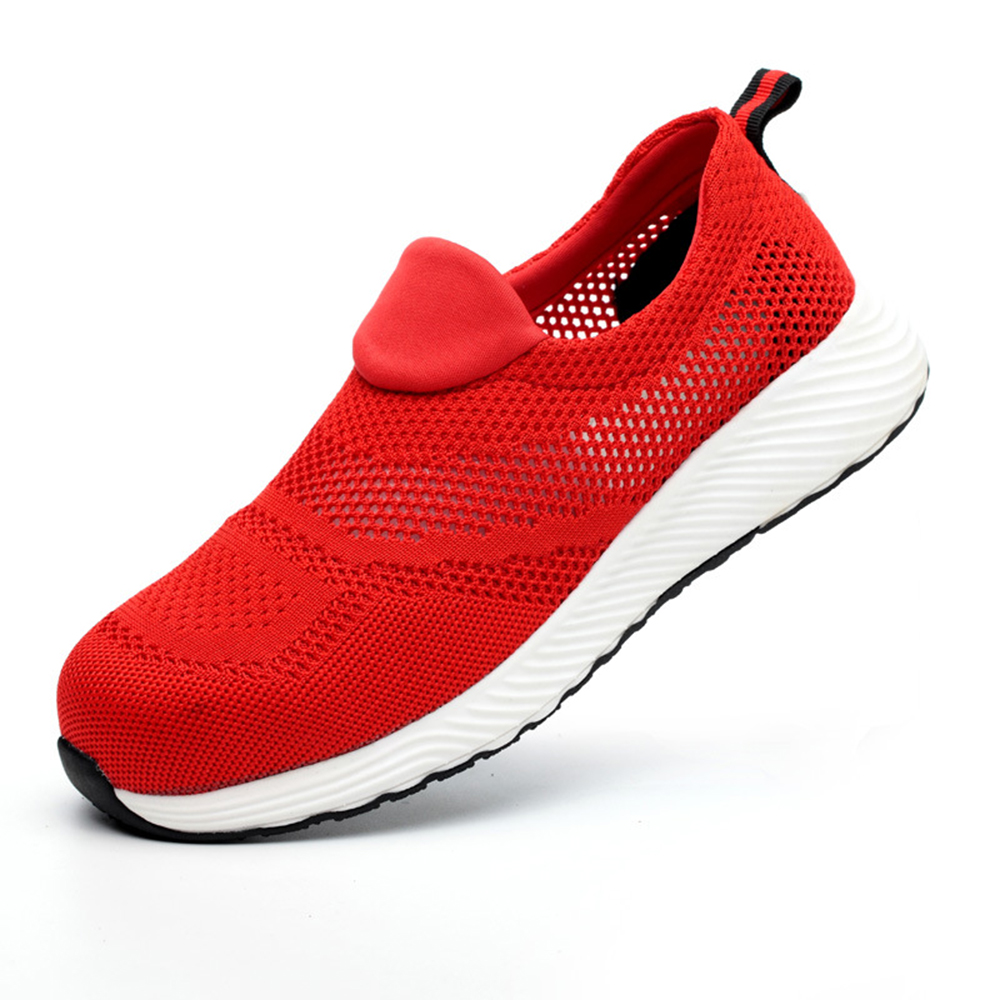 Reemelody Men's and women's anti-slip anti-smashing anti-puncture summer breathable safety shoes
