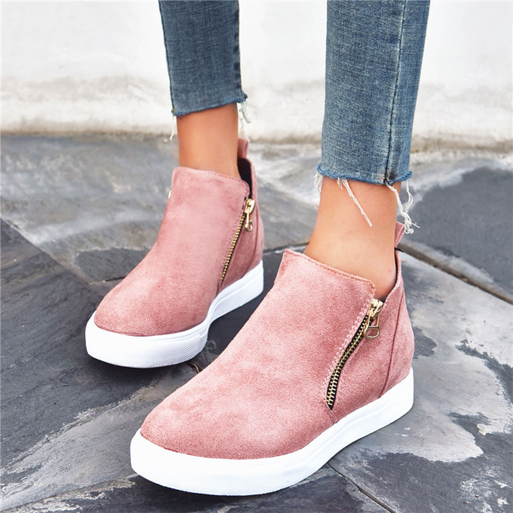 Reemelody™ New style comfortable round head with zipper fashion women shoes